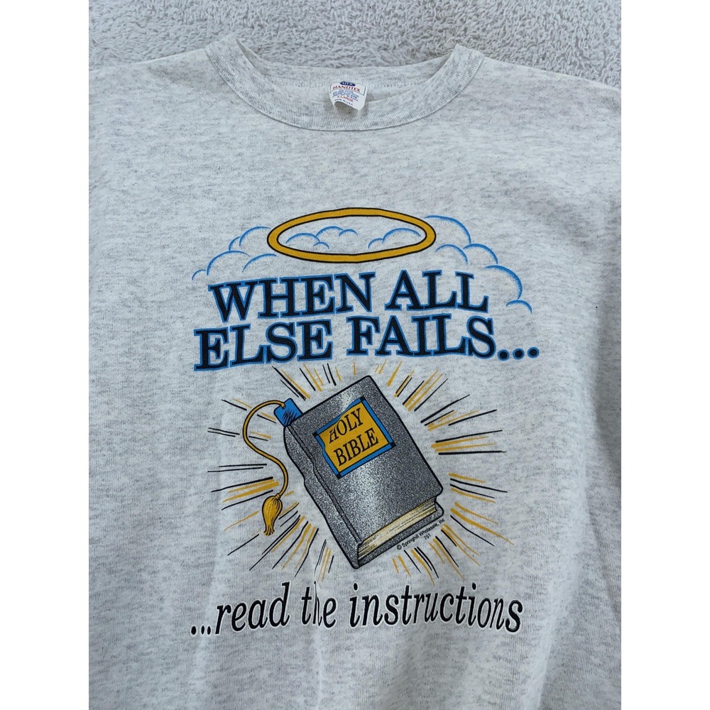 Vintage Holy Bible Sweatshirt Mens M Religious Christian Instructions God 90s‎